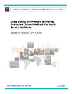 Using Survey Information To Provide Evaluative Citizen Feedback For Public Service Decisions