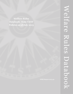Welfare Rules Databook Welfare Rules Databook: State TANF Policies as of July 2013