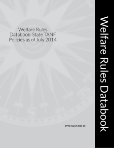 W elfare Rules Databook Welfare Rules Databook: State TANF