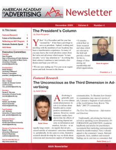 Y  Newsletter The President’s Column