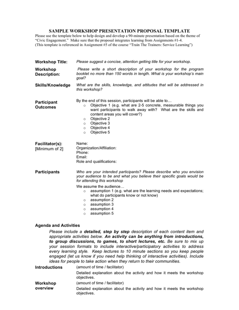 Conference Proposal Template