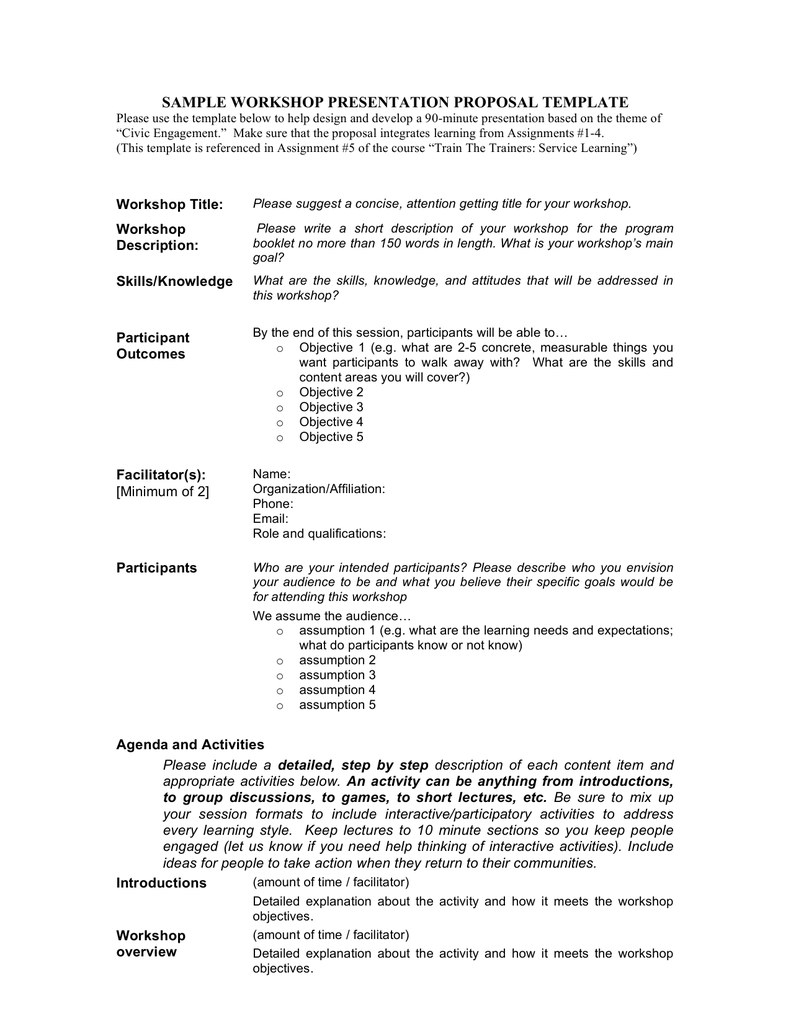 Workshop Proposal Template