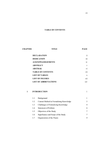 TABLE OF CONTENTS CHAPTER TITLE PAGE DECLARATION