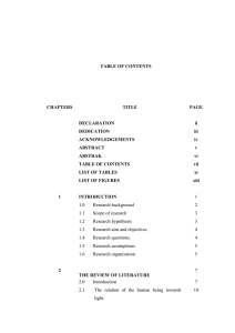 TABLE OF CONTENTS CHAPTERS TITLE  PAGE DECLARATION