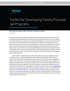 Toolkit for Developing Family-Focused Jail Programs Children of Incarcerated Parents Project