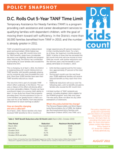 D.C. Rolls Out 5-Year TANF Time Limit