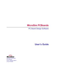 MicroSim PCBoards User’s Guide PC Board Design Software MicroSim Corporation