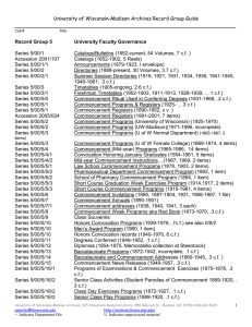 University of Wisconsin-Madison Archives Record Group Guide _______________________________________________________________________