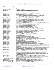 University of Wisconsin-Madison Archives Record Group Guide _______________________________________________________________________