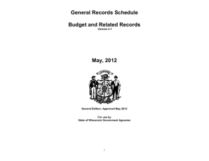 General Records Schedule  Budget and Related Records May, 2012