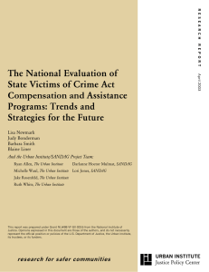 The National Evaluation of State Victims of Crime Act Compensation and Assistance