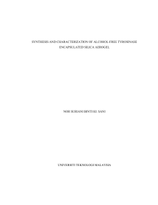 SYNTHESIS AND CHARACTERIZATION OF ALCOHOL-FREE TYROSINASE ENCAPSULATED SILICA AEROGEL