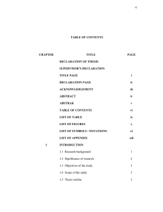 vi  TABLE OF CONTENTS CHAPTER