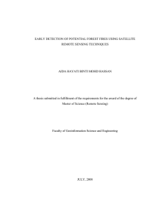 EARLY DETECTION OF POTENTIAL FOREST FIRES USING SATELLITE REMOTE SENSING TECHNIQUES