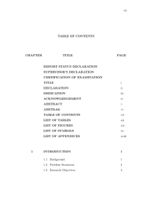 vii TABLE OF CONTENTS CHAPTER TITLE