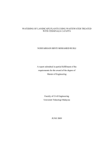 WATERING OF LANDSCAPE PLANTS USING WASTEWATER TREATED TERMINALIA CATAPPA