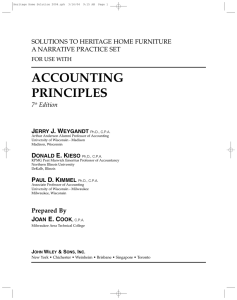 ACCOUNTING PRINCIPLES SOLUTIONS TO HERITAGE HOME FURNITURE A NARRATIVE PRACTICE SET