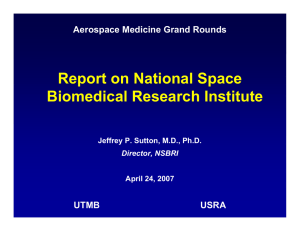 Report on National Space Biomedical Research Institute Aerospace Medicine Grand Rounds