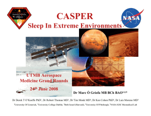CASPER Sleep In Extreme Environments UTMB Aerospace