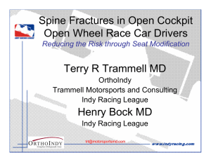 Spine Fractures in Open Cockpit Open Wheel Race Car Drivers