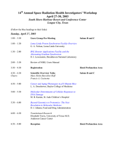 14 Annual Space Radiation Health Investigators’ Workshop April 27-30, 2003