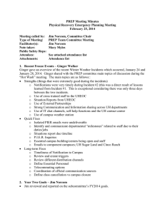 PREP Meeting Minutes Physical Recovery Emergency Planning Meeting February 25, 2014
