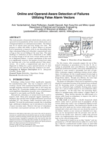 Online and Operand-Aware Detection of Failures Utilizing False Alarm Vectors