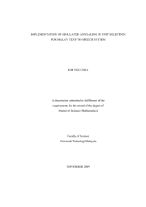 IMPLEMENTATION OF SIMULATED ANNEALING IN UNIT SELECTION FOR MALAY TEXT-TO-SPEECH SYSTEM