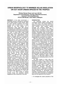 URBAN MORPHOLOGY TO MINIMIZE SOLAR INSOLATION