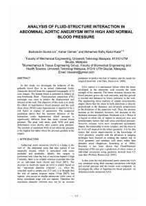 ANALYSIS OF FLUID-STRUCTURE INTERACTION IN BLOOD PRESSURE