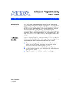 In-System Programmability Introduction in MAX Devices