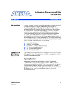 In-System Programmability Guidelines Introduction