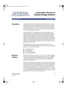 Using Altera Devices in Multiple-Voltage Systems Introduction