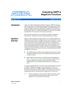 Evaluating AMPP &amp; MegaCore Functions Introduction