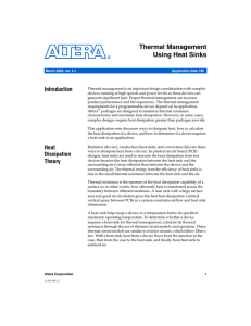 Thermal Management Using Heat Sinks Introduction