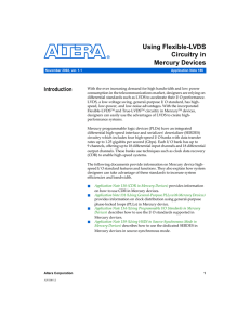 Using Flexible-LVDS Circuitry in Mercury Devices Introduction