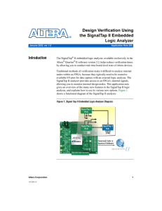 Design Verification Using the SignalTap II Embedded Logic Analyzer Introduction