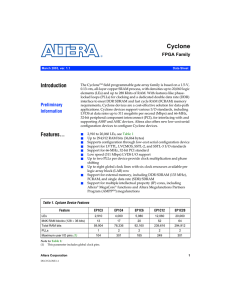Cyclone Introduction FPGA Family