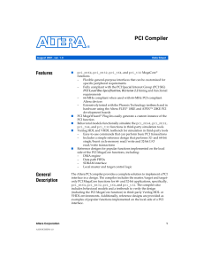 PCI Compiler Features