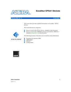 Excalibur EPXA1 Devices