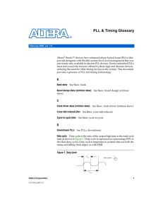 PLL &amp; Timing Glossary