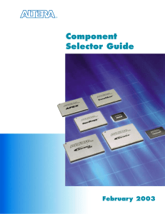 Component Selector Guide February 2003 Altera Corporation
