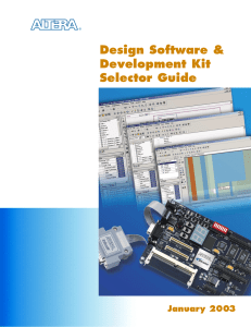 Design Software &amp; Development Kit Selector Guide January 2003