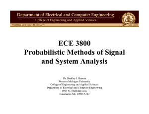 ECE 3800 Probabilistic Methods of Signal and System Analysis