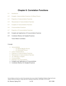 Chapter 6: Correlation Functions