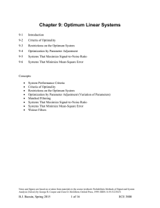 Chapter 9: Optimum Linear Systems