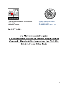 Wal-Mart’s Economic Footprint: Community Planning &amp; Development and New York City