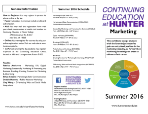 General Information Summer 2016 Schedule