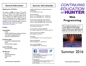 General Information Summer 2016 Schedule