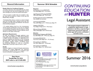 General Information Summer 2016 Schedule